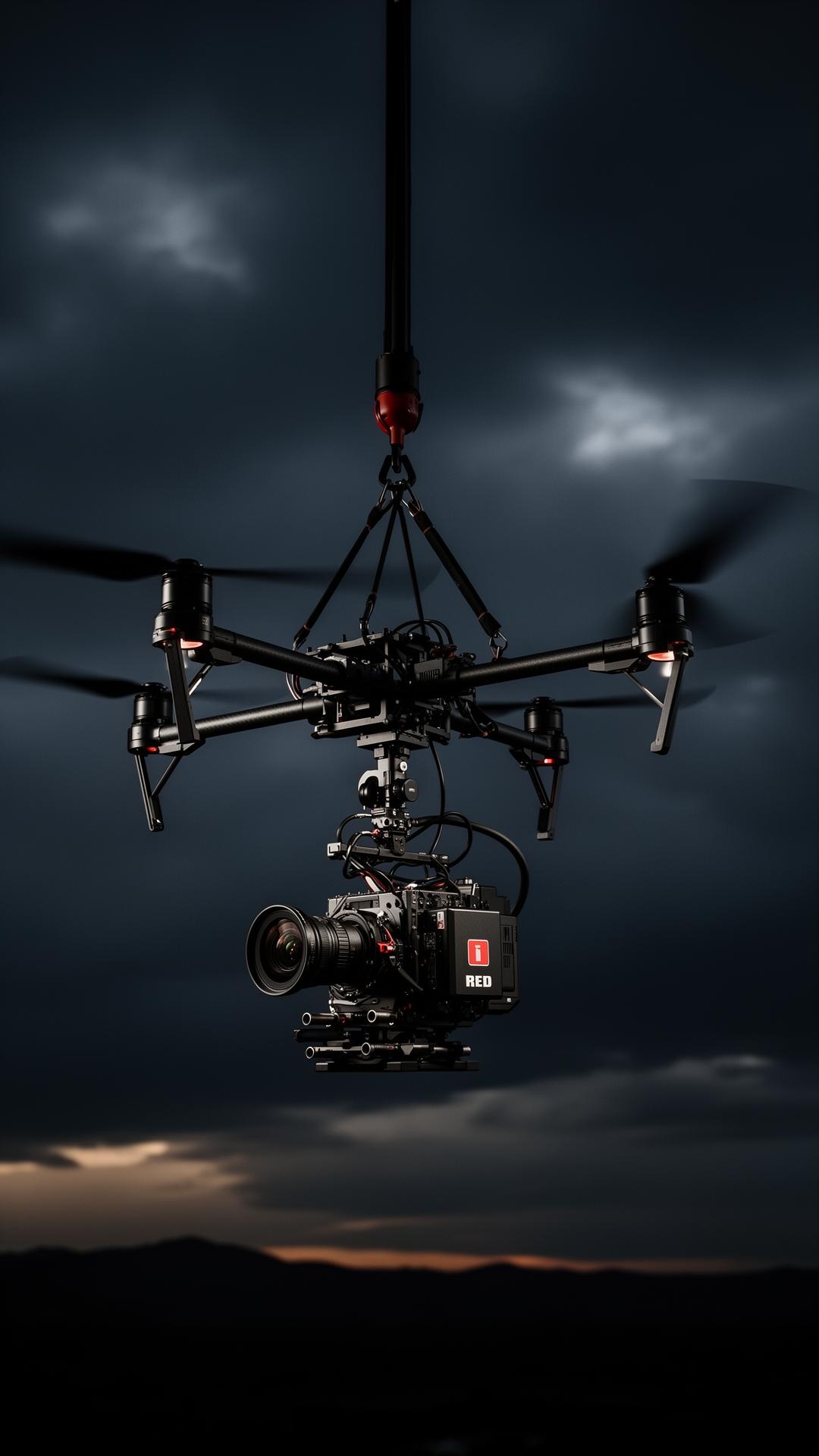 Heavy-lift cinema drone with RED camera